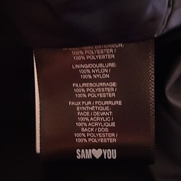 Sam Edelman Puffer Coat Faux Fur Trim Hooded Parka‎ Navy Warm Size XXL NEW! - Picture 7 of 9